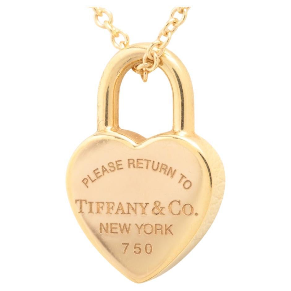 Tiffany & Co. Return To Tiffany Heart Lock Necklace Gold For Sale