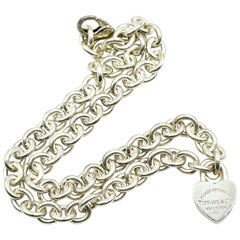 Tiffany & Co. Return to Tiffany Heart Lock Pendant on Sterling Silver Necklace