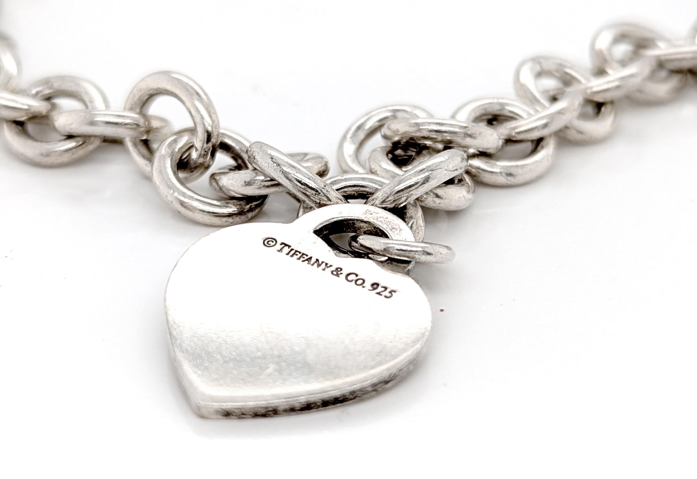 Tiffany & Co. Torna a Ciondolo Collana Tiffany Cuore Argento 925 16 In in vendita 1