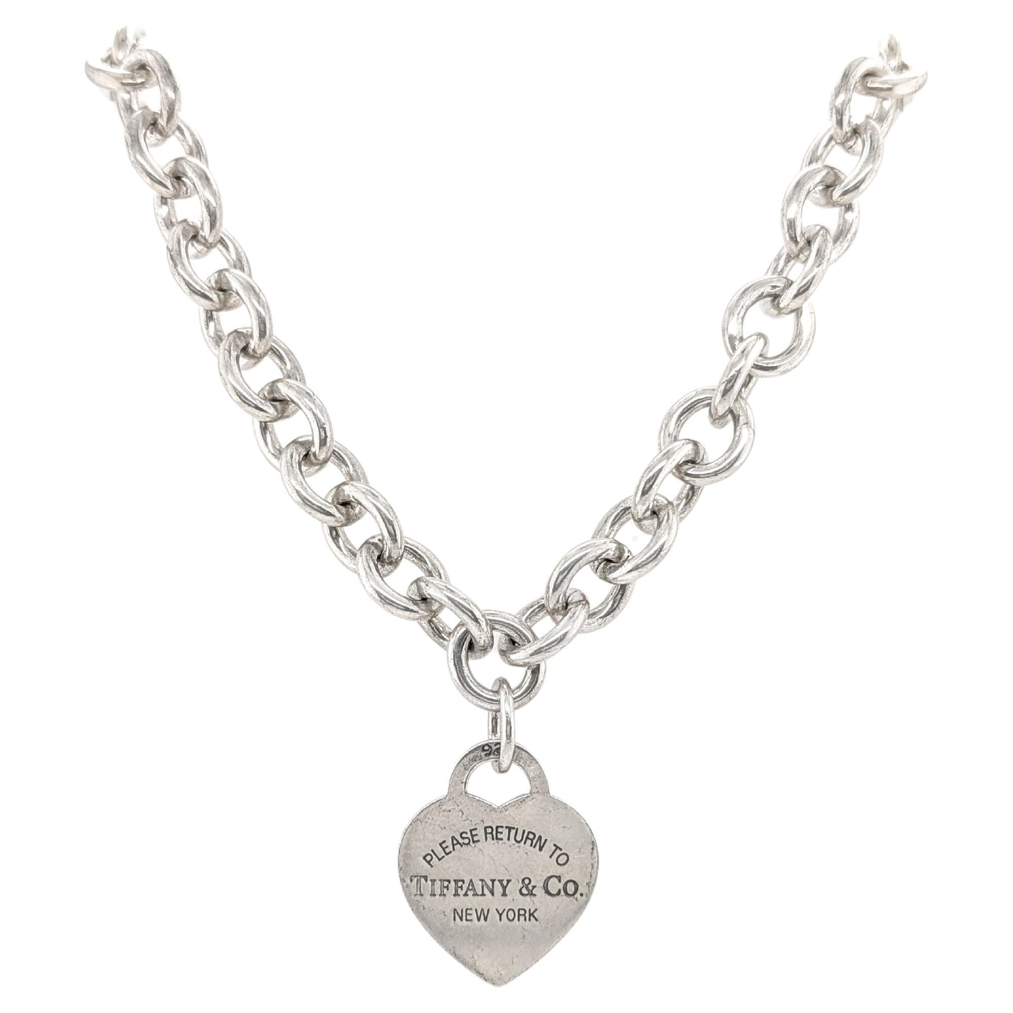 Tiffany & Co. Torna a Ciondolo Collana Tiffany Cuore Argento 925 16 In