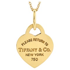 Tiffany & Co. Return to Tiffany Heart Pendant Necklace 18K Yellow Gold