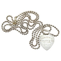 Tiffany & Co Return to Tiffany Heart Pendant on Bead Sterling Silver Necklace