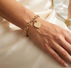 Tiffany & Co. Return to Tiffany Heart Tag 18K Gold Link Charm Bracelet