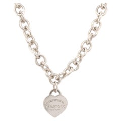 Tiffany & Co Return to Tiffany Heart Tag Chain Link Necklace Sterling Silver 925
