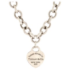 Tiffany & Co. Return To Tiffany Heart Tag Choker Necklace Sterling Silver