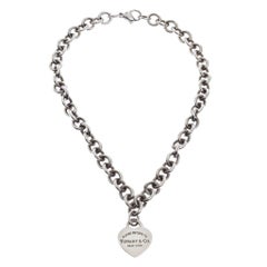 Tiffany and Co. Return to Tiffany Heart Tag Silver Chain Link Necklace ...