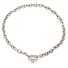 Tiffany & Co. Rückkehr zu Tiffany Herz-Tag-Halskette aus Sterlingsilber