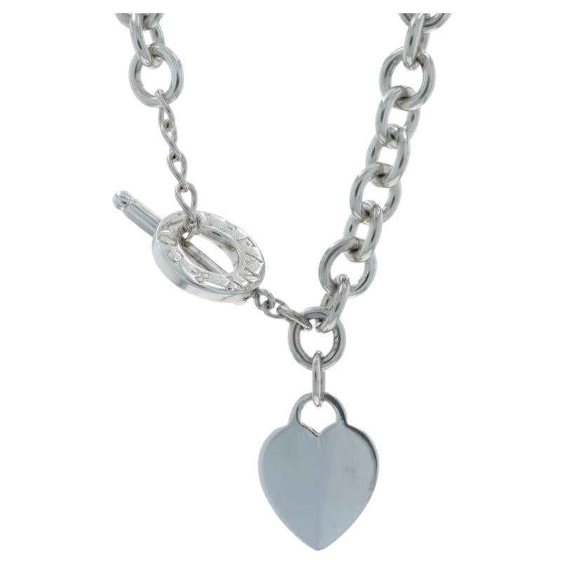 Tiffany & Co Return to Tiffany Heart Tag Toggle Necklace 16" Sterling925 Engrave