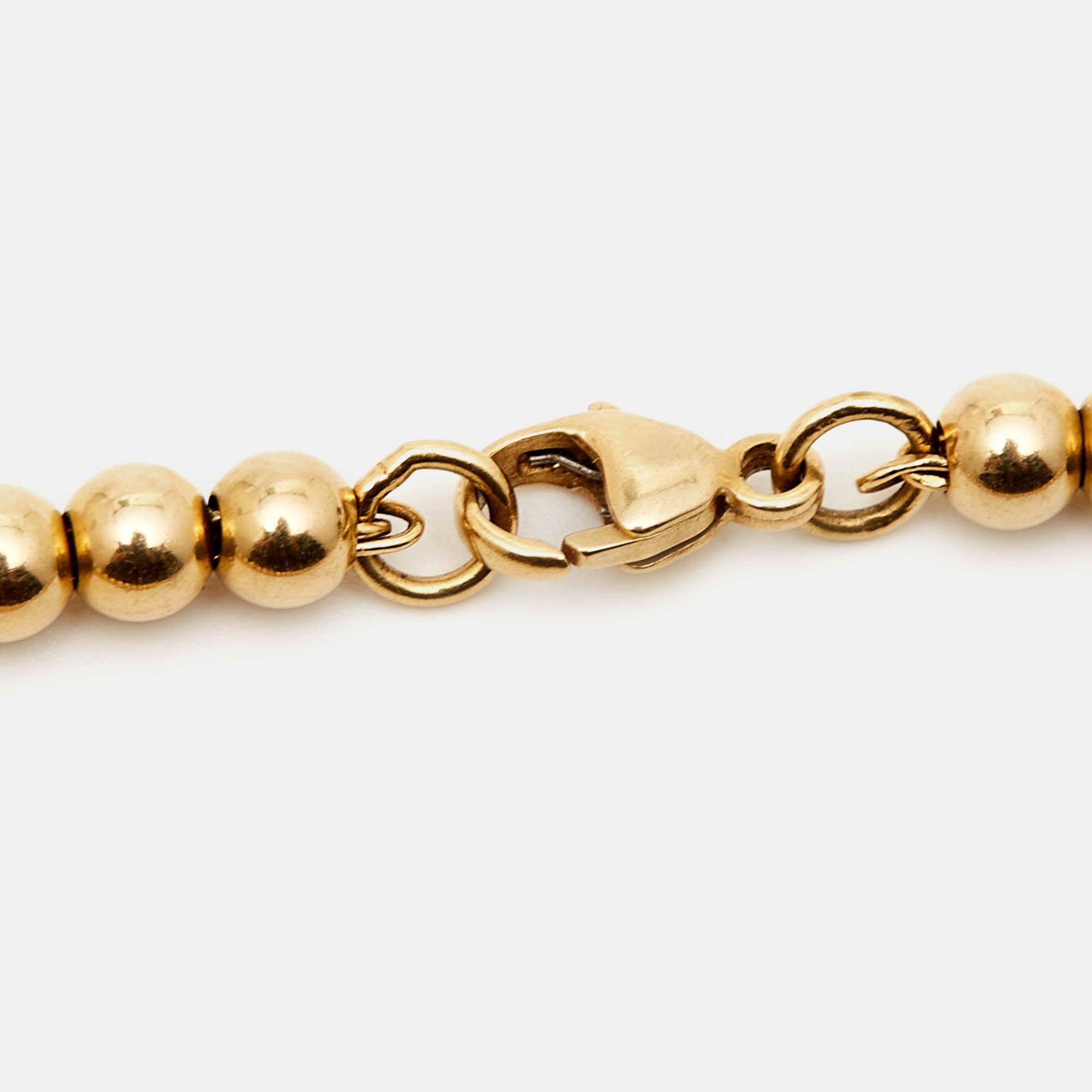 Women's Tiffany & Co. Return To Tiffany Love Heart Tag 18k Yellow Gold Beaded Bracelet