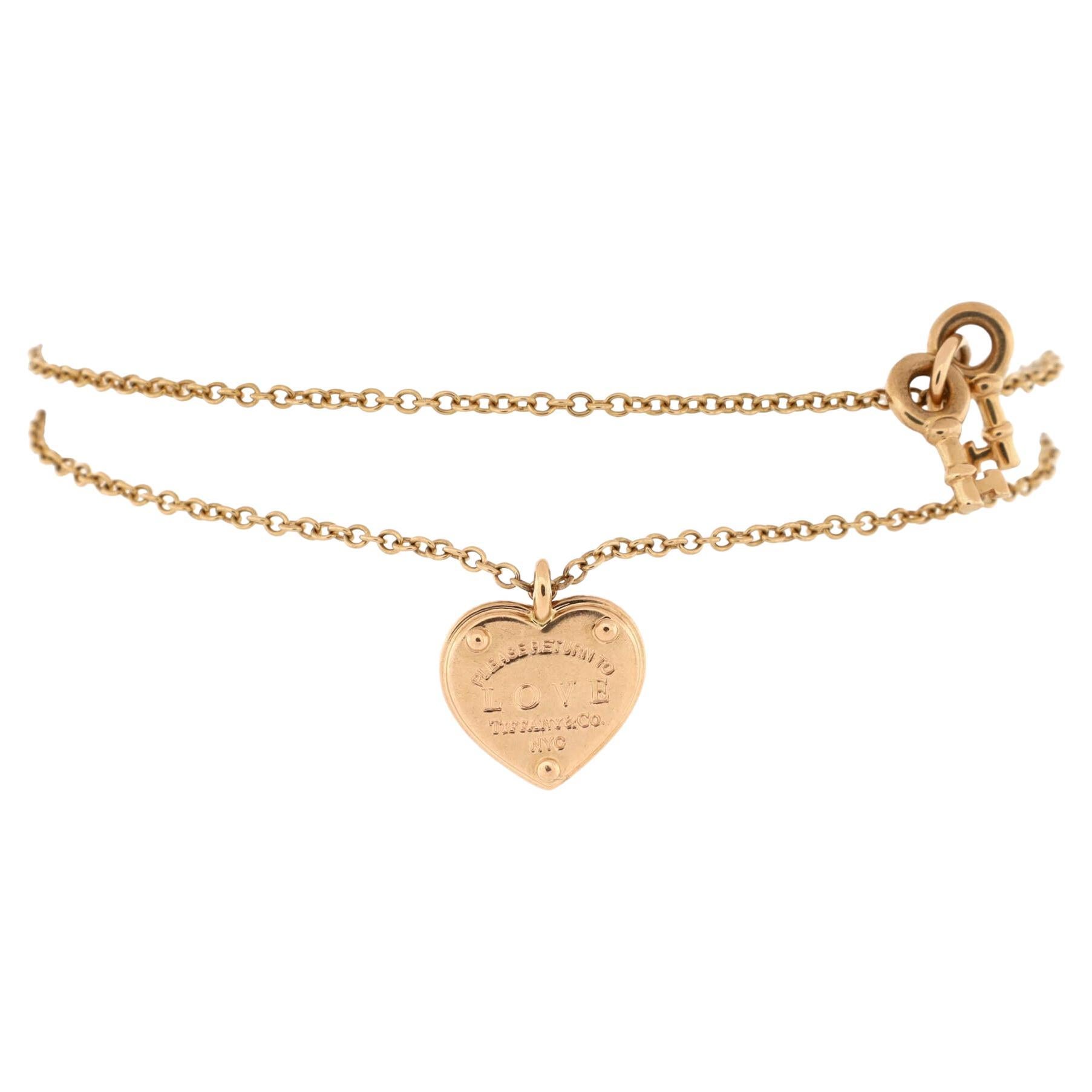 Tiffany 
Co. Volver a Pulsera Tiffany Love Heart Tag y llave 18K