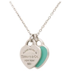 Tiffany & Co. Return To Tiffany Mini Double Heart Tag Collana Blu