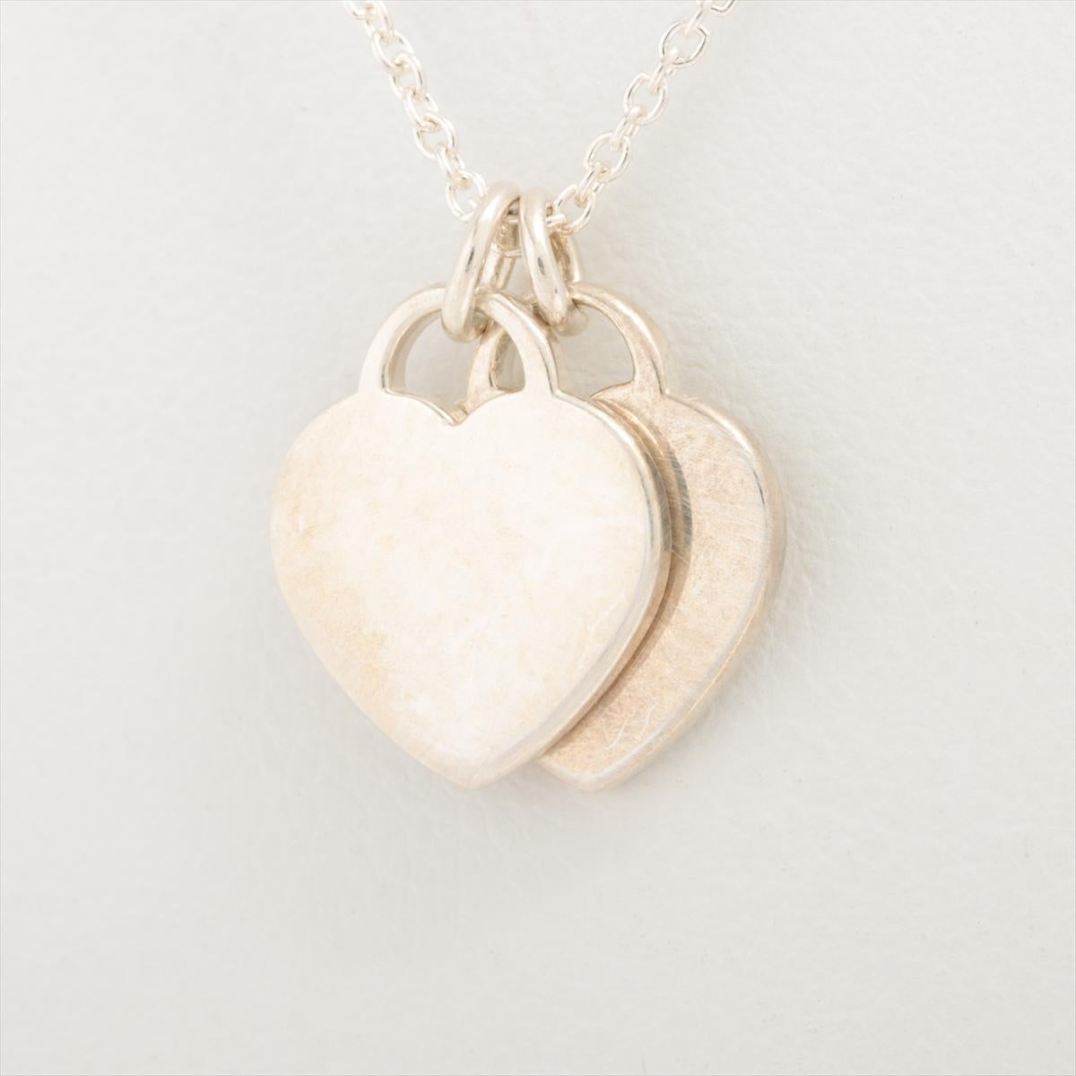 tiffany and co double heart necklace pink gold