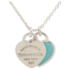 Tiffany & Co. Return To Tiffany Mini Double Heart Tag Necklace Silver