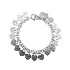 Tiffany & Co. Return to Tiffany Multi-Heart Tag 925 Silver Charm Link Bracelet