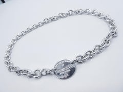 Tiffany & Co. Return to Tiffany Oval Link Tag Necklace Sterling Silver
