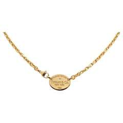Tiffany & Co. Return to Tiffany Oval Tag Necklace in 18K Yellow Gold 750