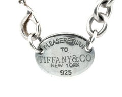 Tiffany & Co. Return to Tiffany Oval Tag Necklace Pendant Sterling Silver 925