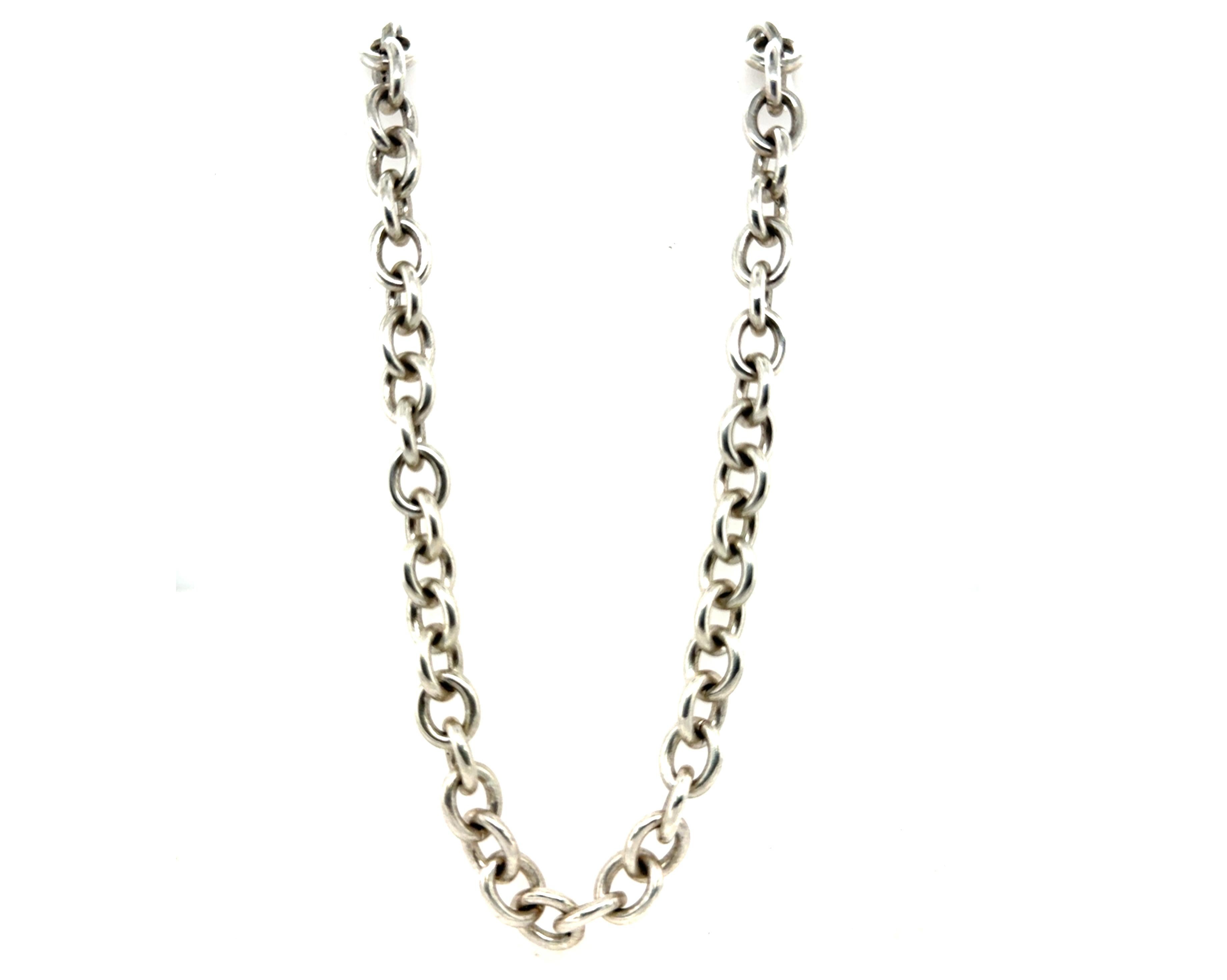 Tiffany & Co. Retourner à Collier Tiffany Oval Tag Pendentif Argent 925 Pour femmes en vente