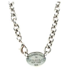 Tiffany & Co. Return to Tiffany Oval Tag Necklace Pendant Sterling Silver 925