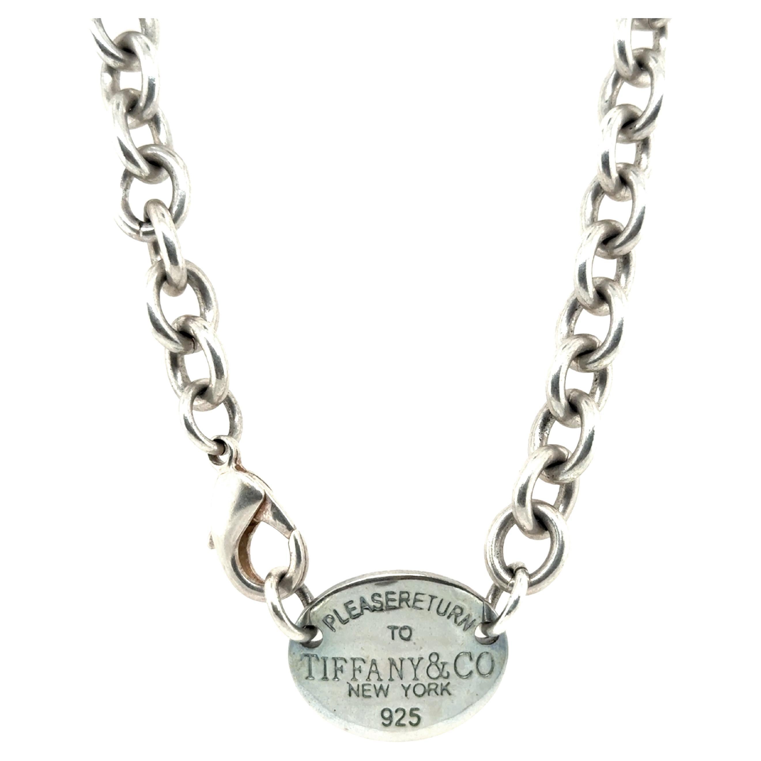 Tiffany & Co. Return to Tiffany Oval Tag Collana Ciondolo Argento 925
