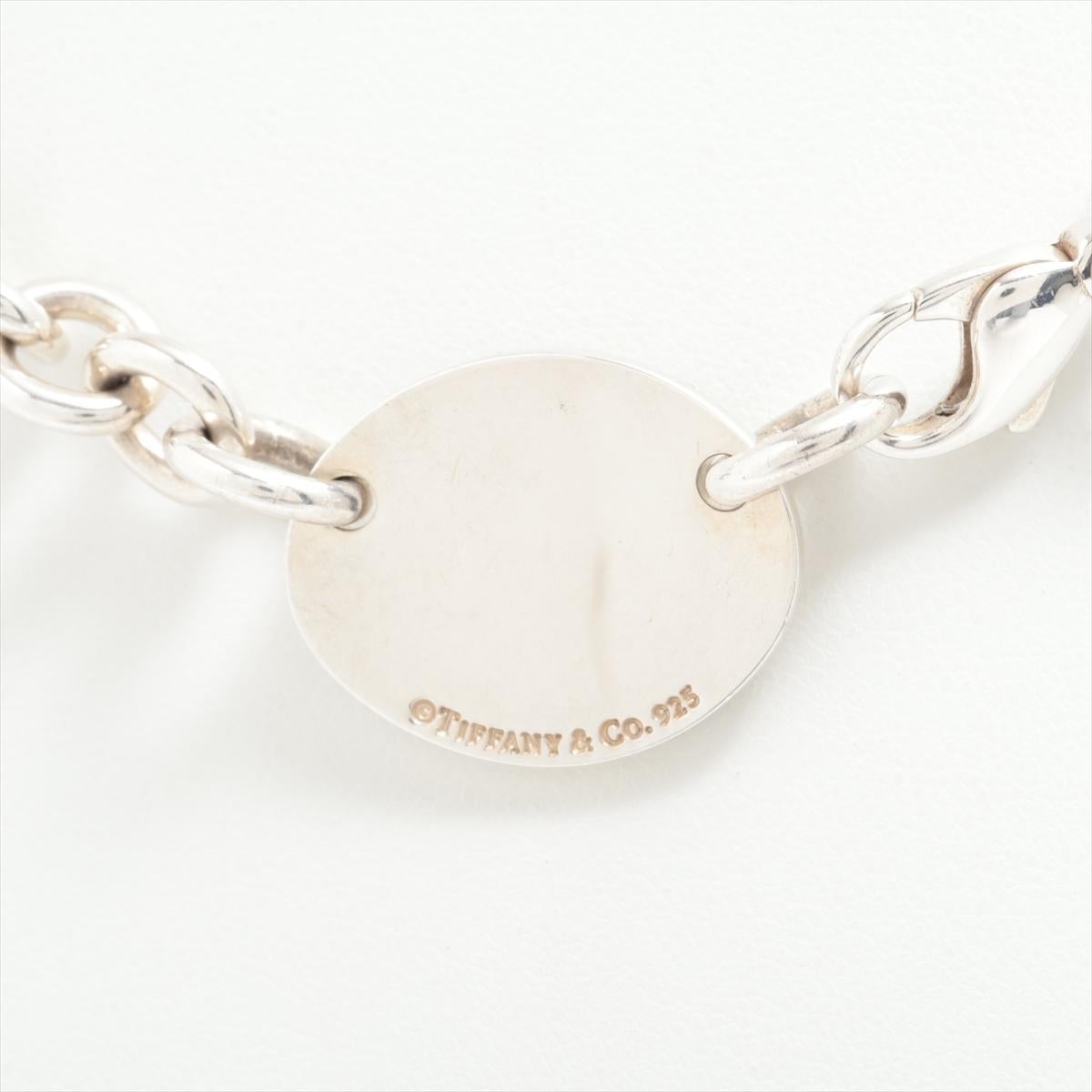 Tiffany & Co. Return To Tiffany Oval Tag Necklace Silver In Good Condition For Sale In Indianapolis, IN