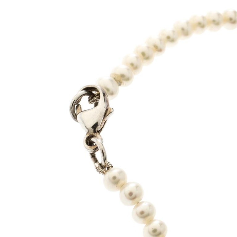 Tiffany and Co. Return To Tiffany Pearl Silver Heart Tag Bracelet For ...