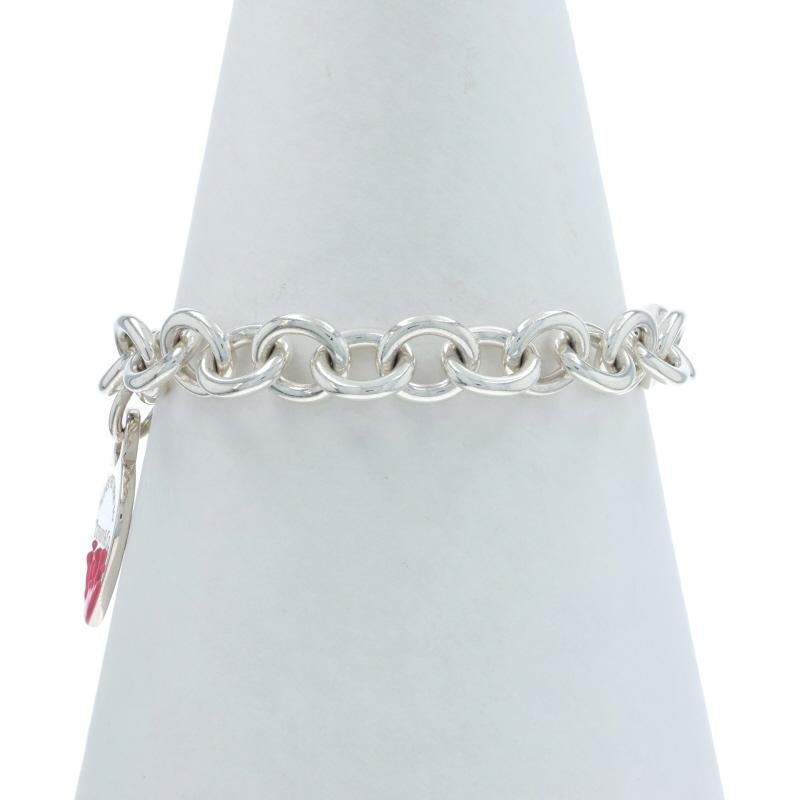 Tiffany & Co Return to Tiffany Pink Splash Heart Charm Bracelet 7