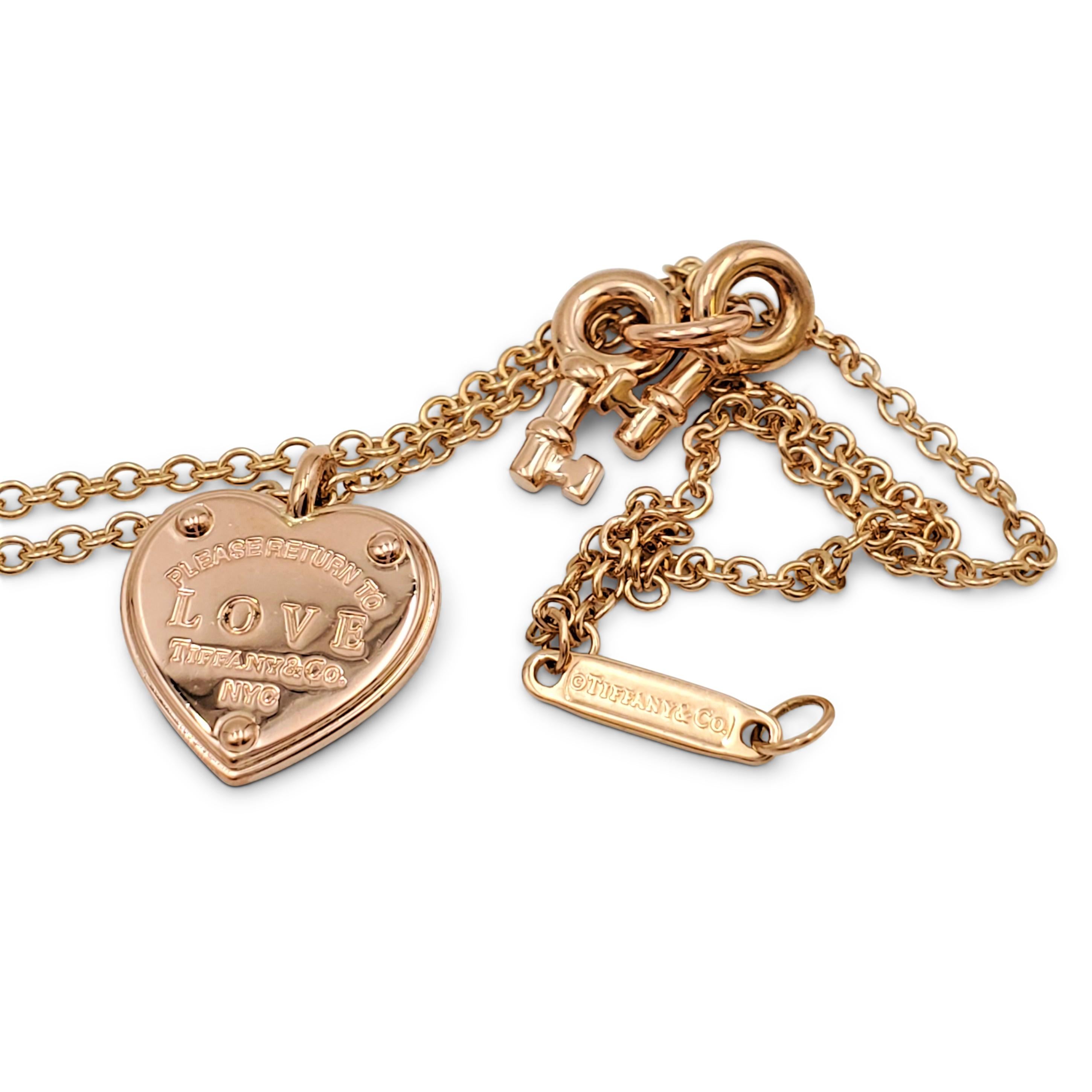 return to tiffany love heart tag key bracelet