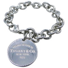 Tiffany & Co. Return to Tiffany Round Tag Charm Bracelet Sterling Silver