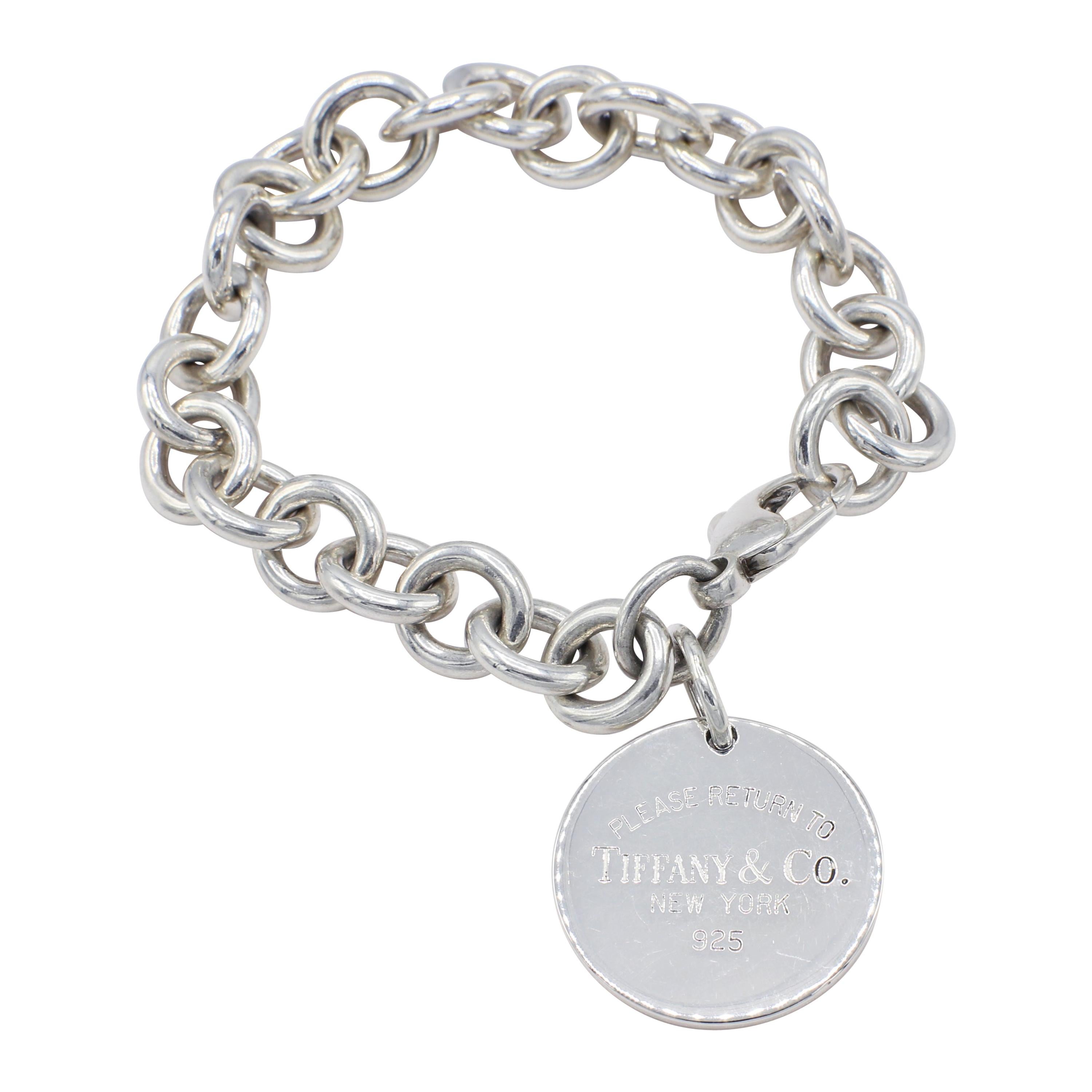 Tiffany & Co. Return to Tiffany Sterling Silver Disc Charm Link Bracelet