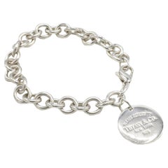 Tiffany & Co. Return to Tiffany Sterling Silver Disc Charm Link Bracelet 