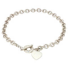 Tiffany & Co. Return to Tiffany Sterling Silver Heart Tag Toggle Necklace