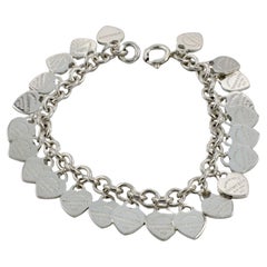 Tiffany & Co. Return to Tiffany Sterling Silver Multi Heart Charm Tag Bracelet