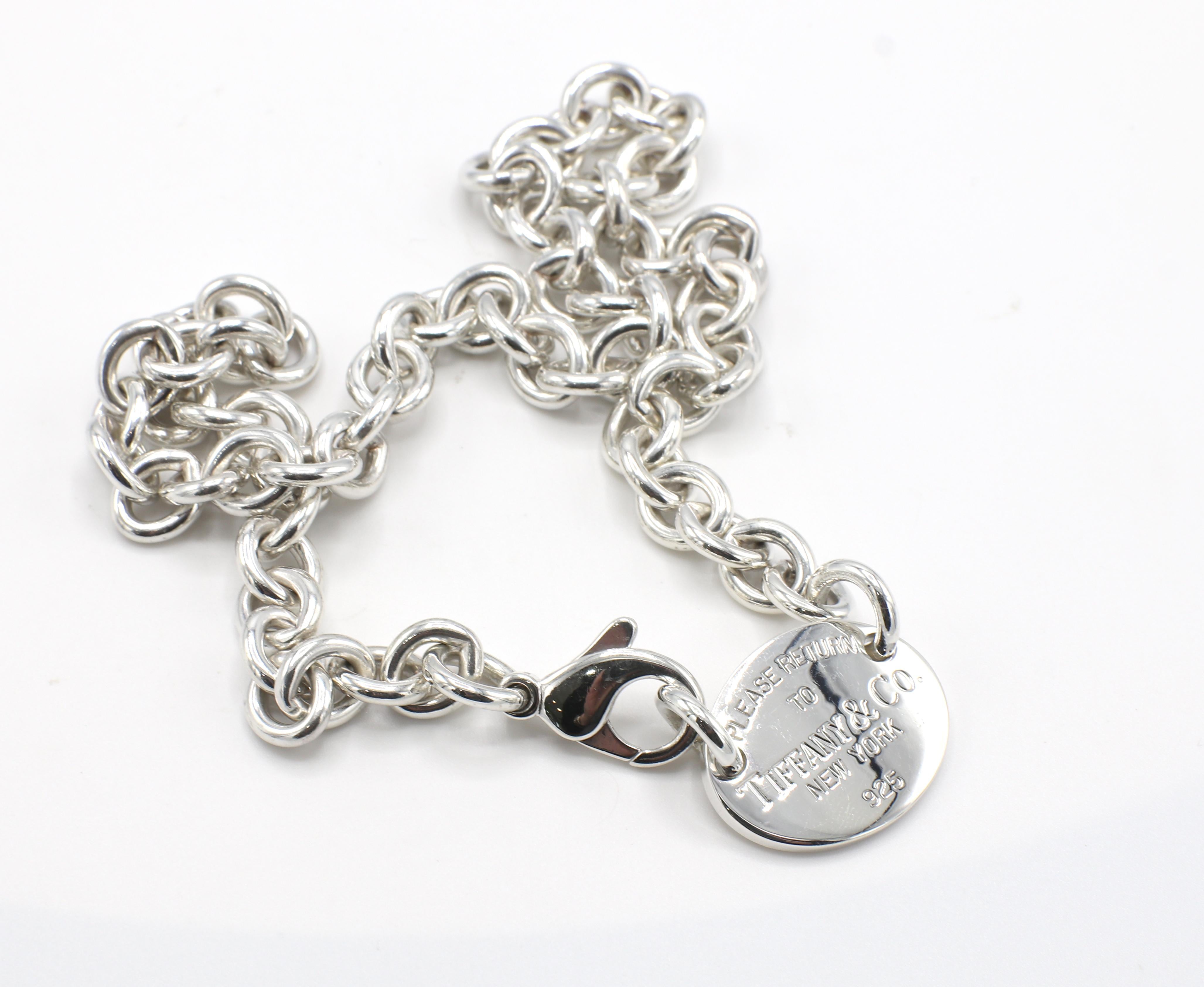 Tiffany & Co. Rückkehr zu Tiffany Sterlingsilber Oval Gliederkette Halskette Damen