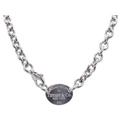 Tiffany & Co. Return to Tiffany Sterling Silver Oval Link Tag Necklace