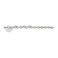 Tiffany & Co. Return to Tiffany Sterling Silver Round Tag Link Bracelet Polished