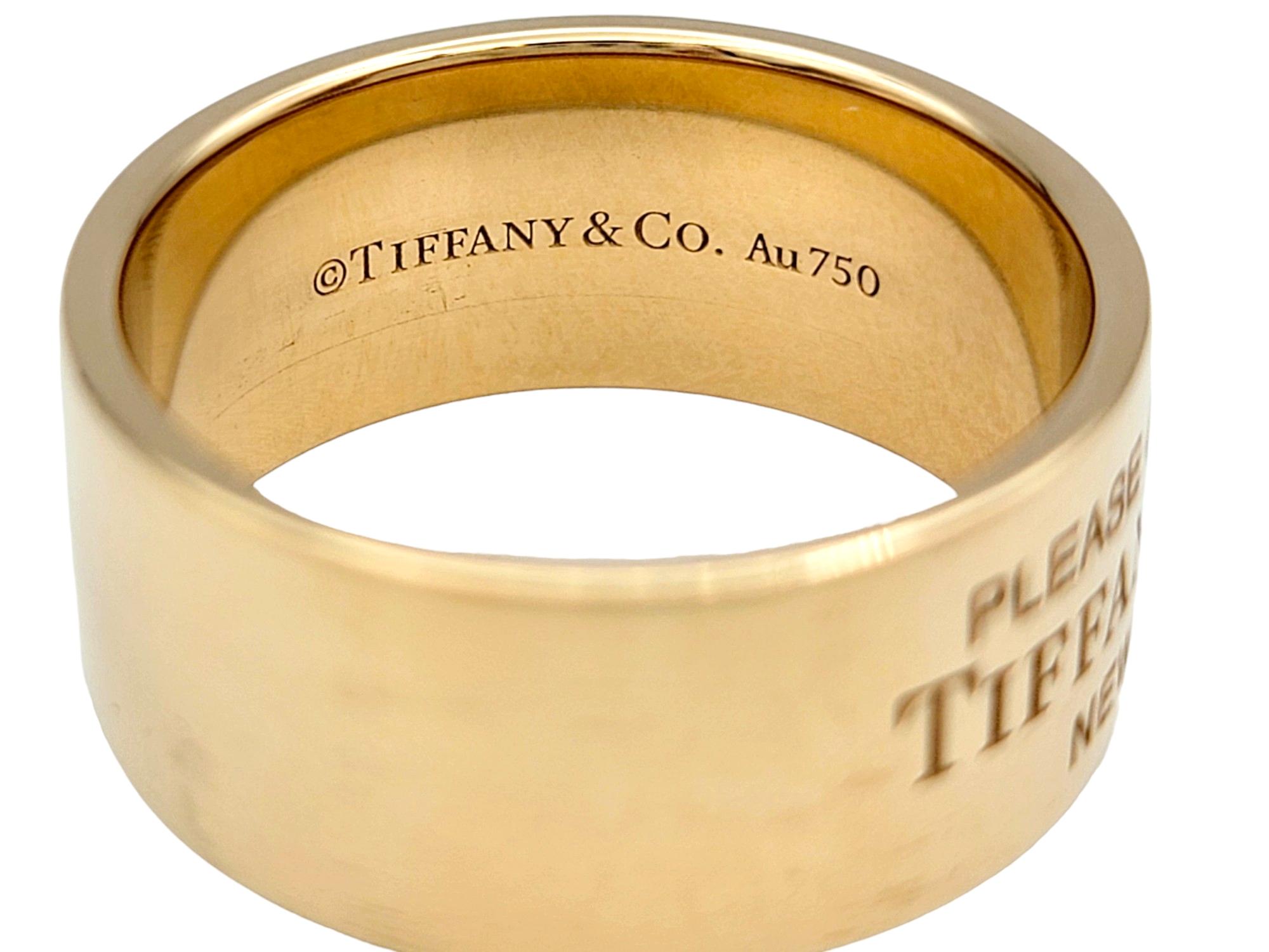 Contemporary Tiffany & Co. 'Return to Tiffany' Wide Polished Band Ring in 18 Karat Rose Gold For Sale