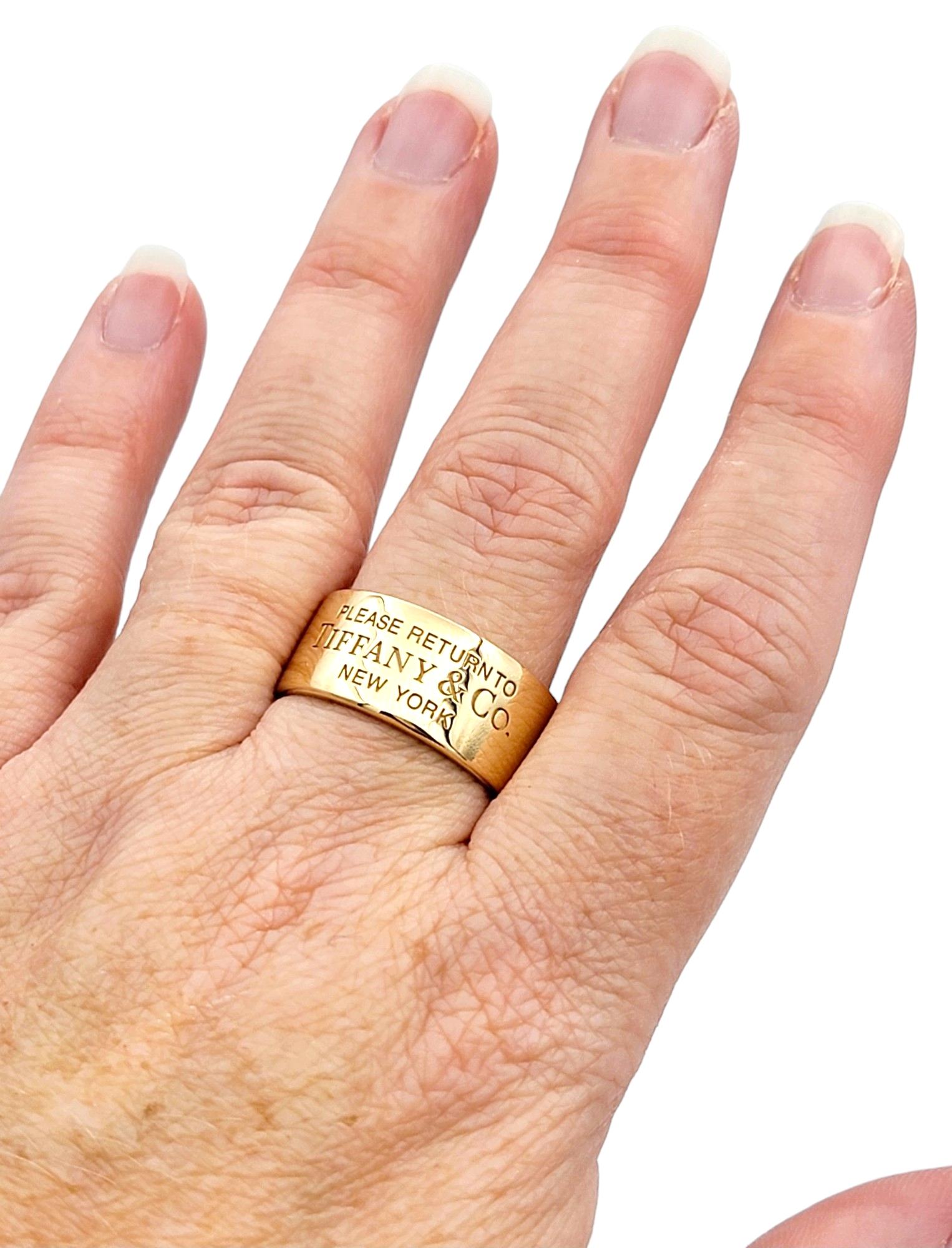Breiter polierter Ring aus 18 Karat Roségold von Tiffany & Co. „Return to Tiffany“ im Angebot 1