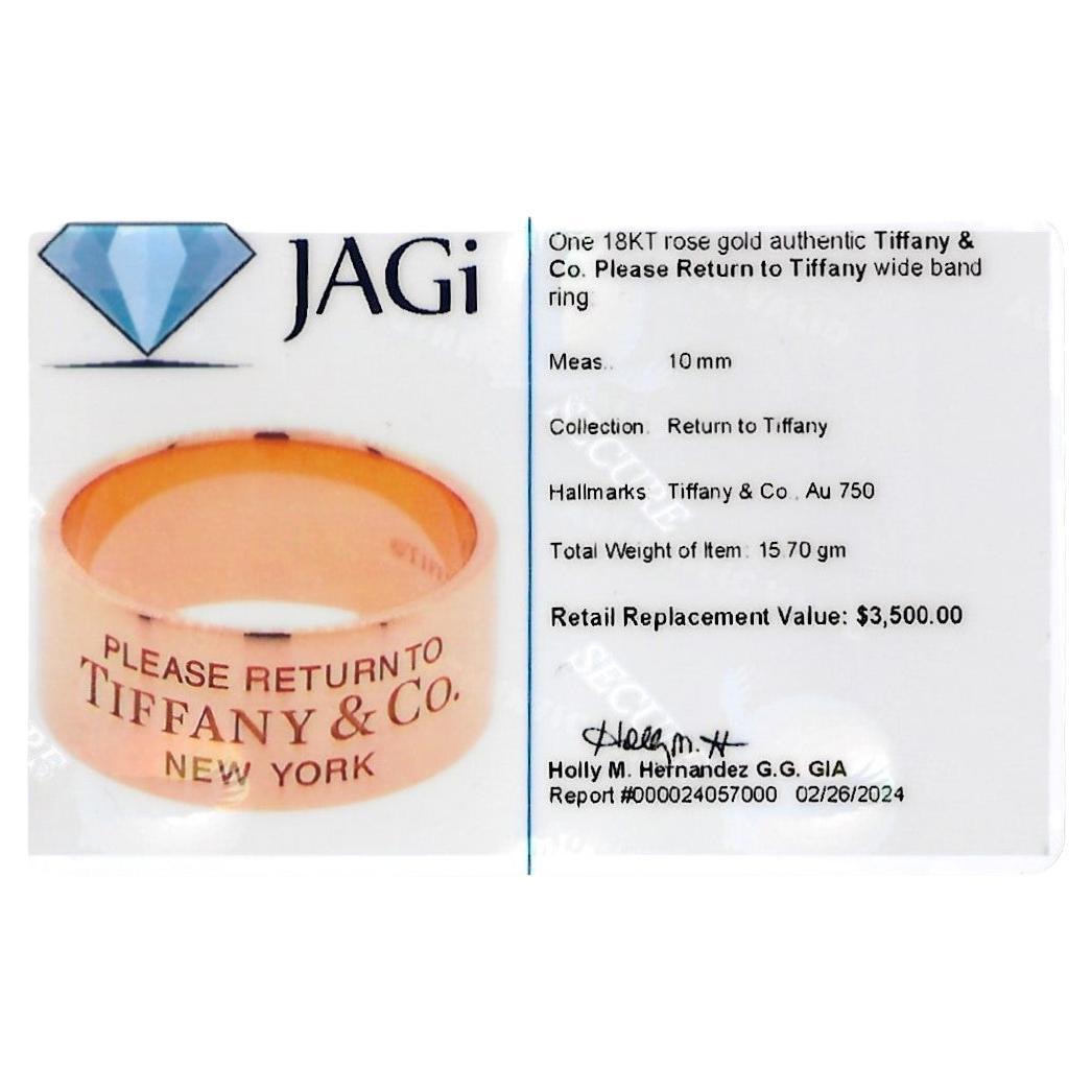 Breiter polierter Ring aus 18 Karat Roségold von Tiffany & Co. „Return to Tiffany“ im Angebot 3
