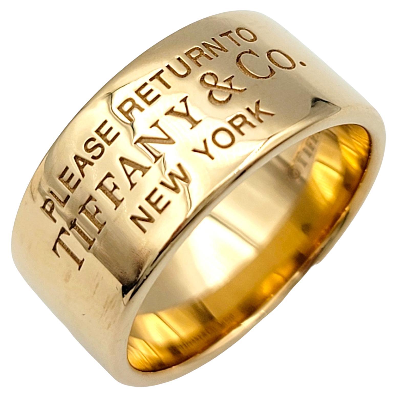 Tiffany & Co. 'Return to Tiffany' Wide Polished Band Ring in 18 Karat Rose Gold For Sale