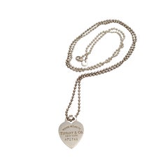 Tiffany & Co Return To Tifffany Sterling Silver Heart Tag with Ball Chain