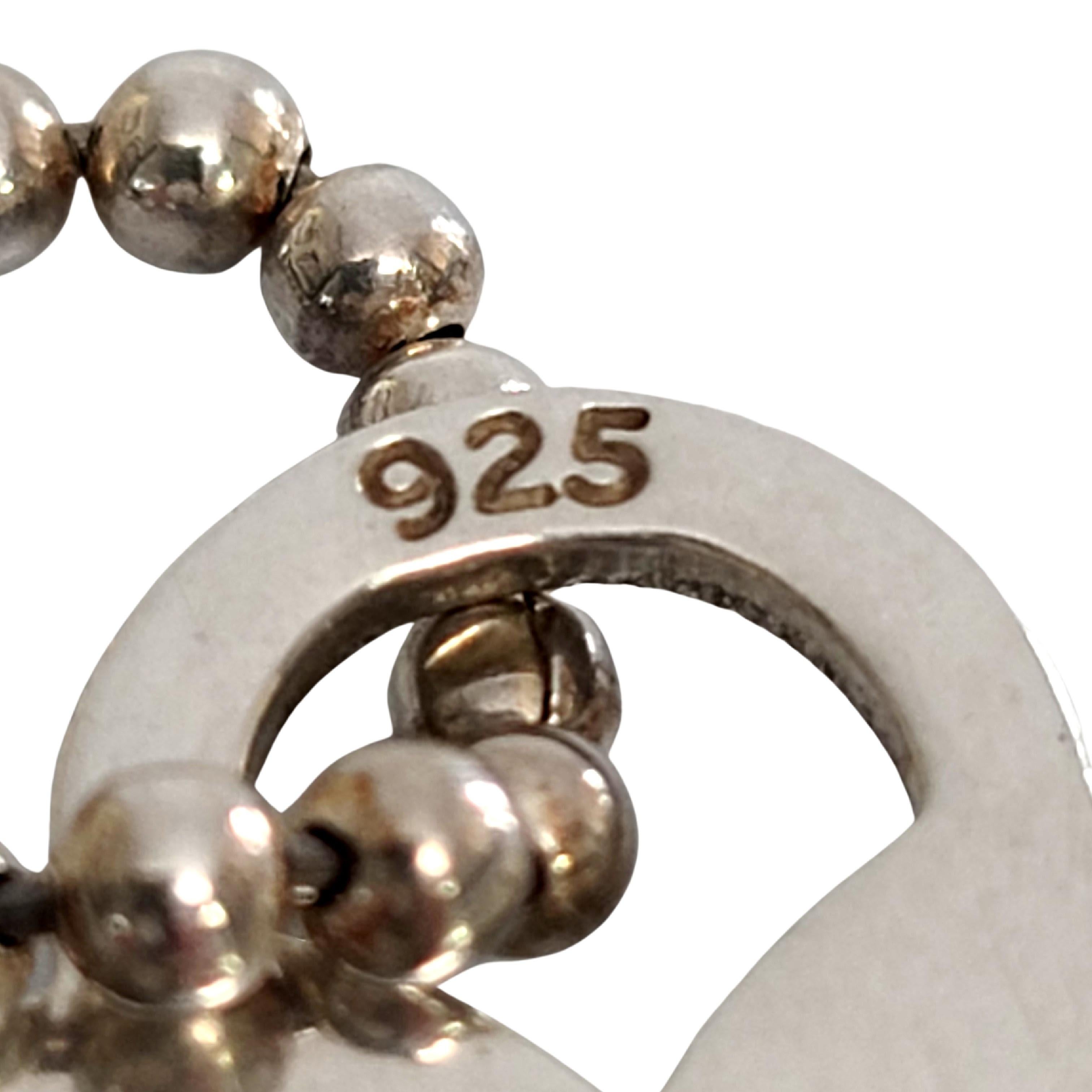 Rückgabe an Tifffany Sterlingsilber Herz-Tag mit Kugelkette von Tiffany & Co 4