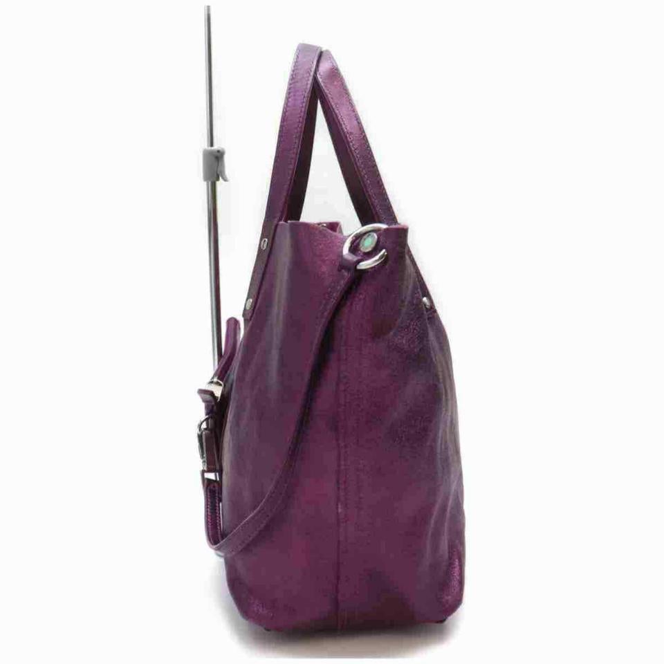 Tiffany & Co. Reversible With Pouch 872953 Purple Leather Tote 4