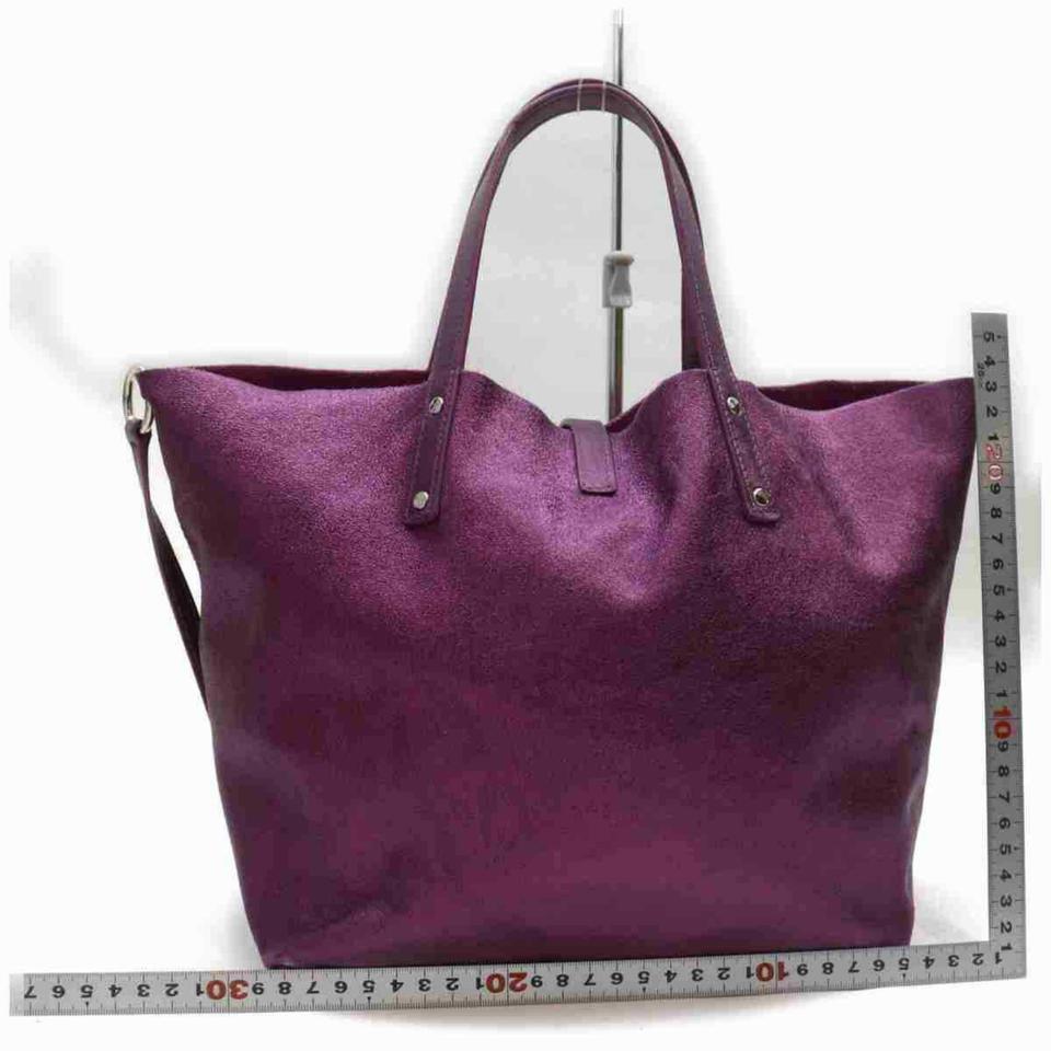 Black Tiffany & Co. Reversible With Pouch 872953 Purple Leather Tote