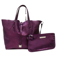 Tiffany & Co. Reversible With Pouch 872953 Purple Leather Tote