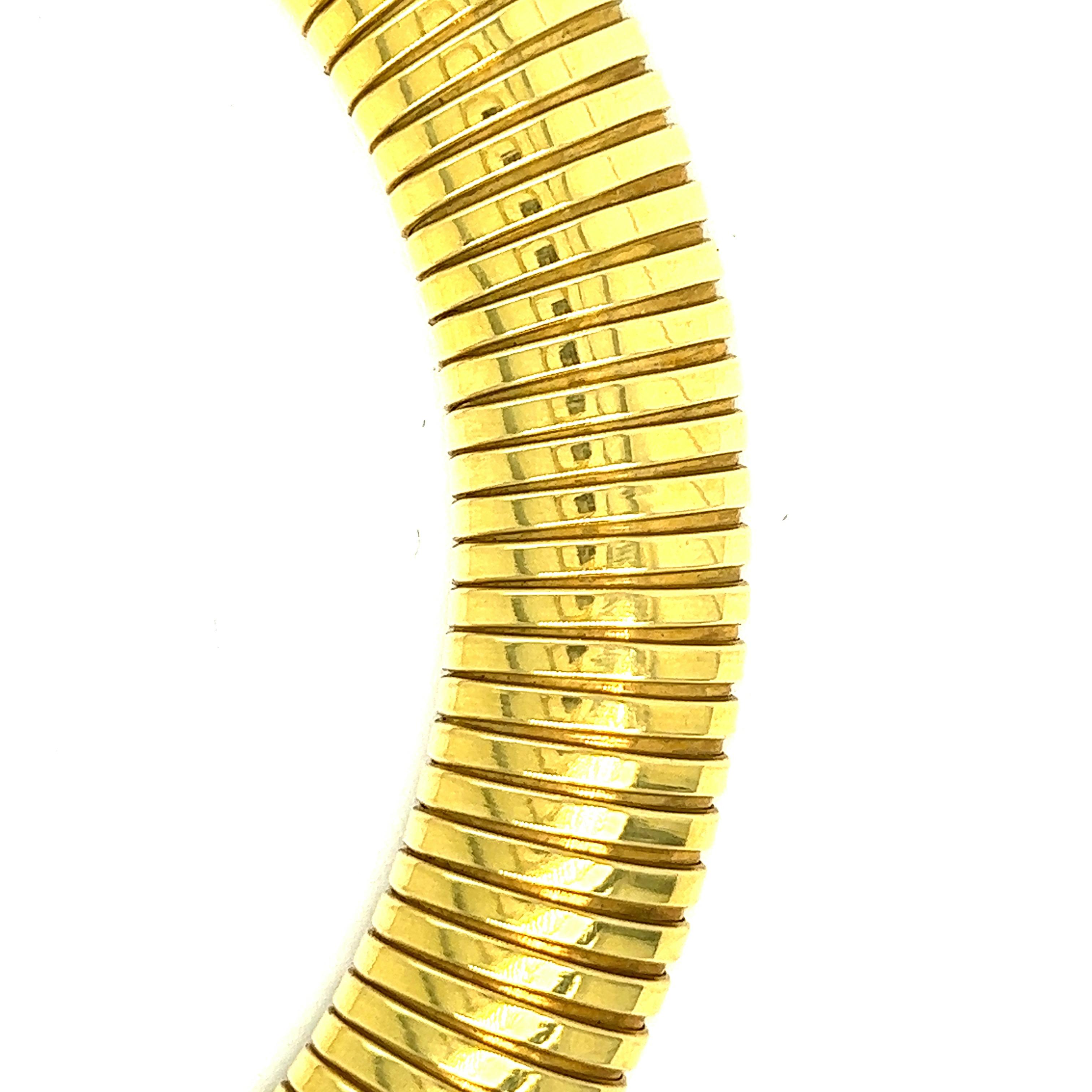 Tiffany & Co. Geripptes Kropfband Gold Halskette (Zeitgenössisch)
