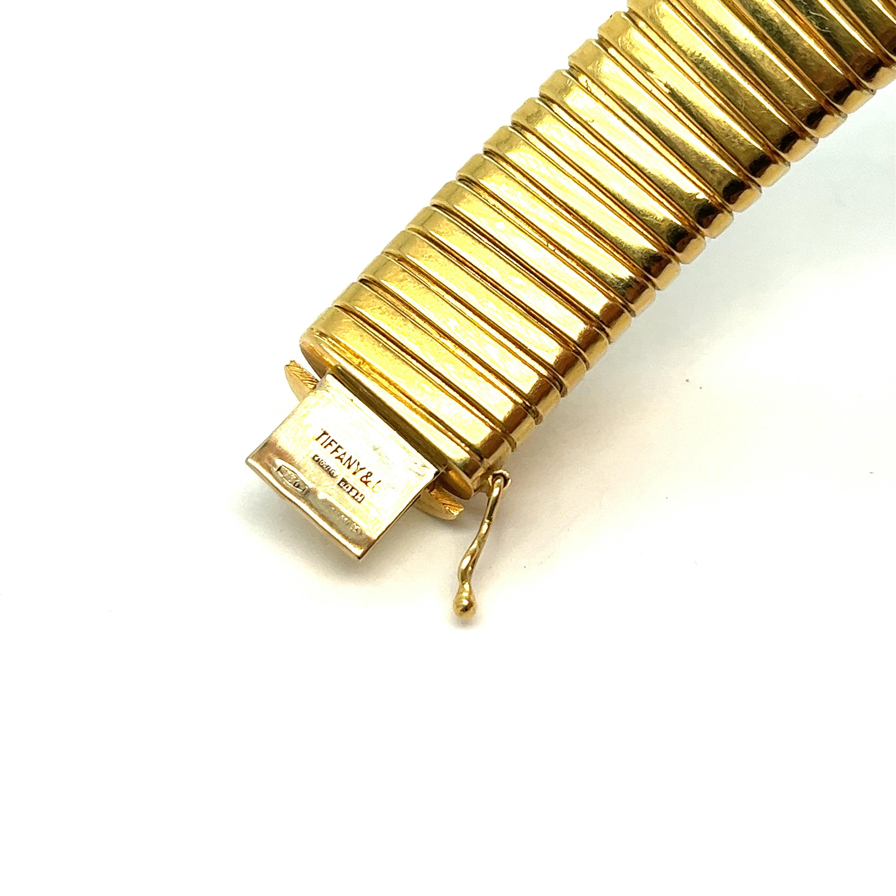 Tiffany & Co. Geripptes Kropfband Gold Halskette 2