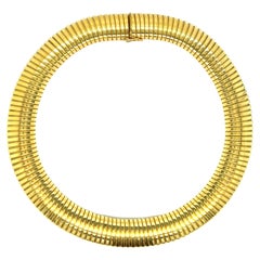 Tiffany & Co. Ribbed Choker Gold Necklace