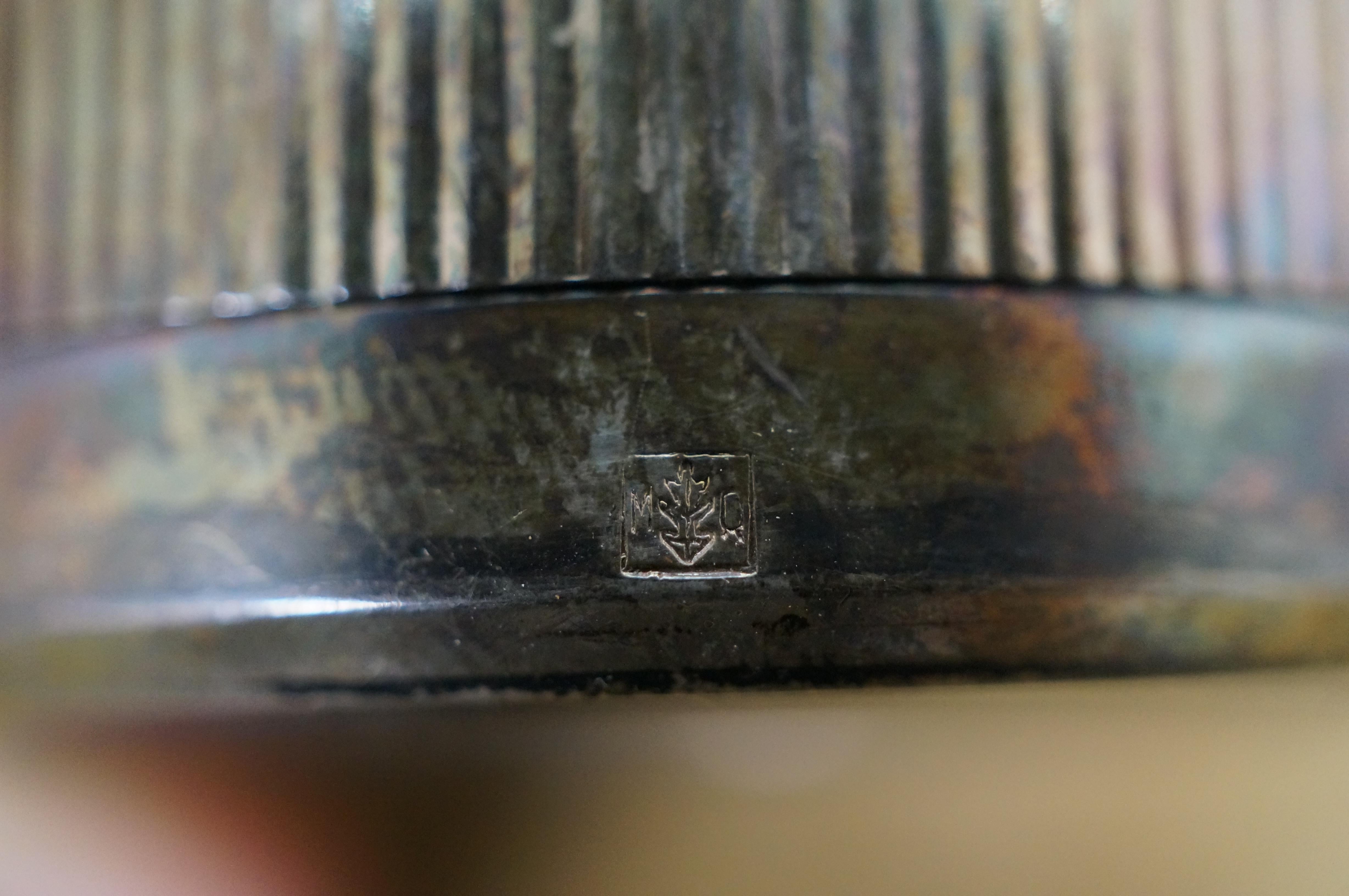 Tiffany & Co. gerippt Runde zylindrische Silberplatte Tabelle Feuerzeug 3