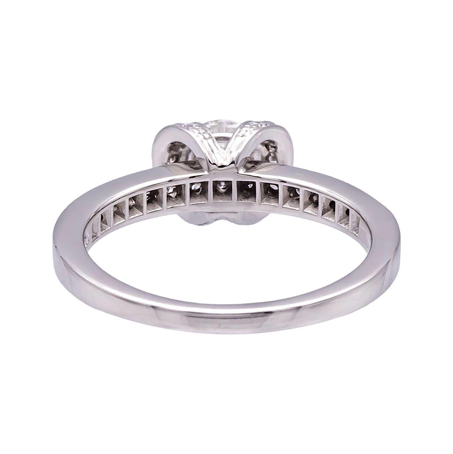 Tiffany & Co. Ribbon .42 ct H VS1  Diamond Engagement Ring in Platinum Orig Cert In Excellent Condition In New York, NY
